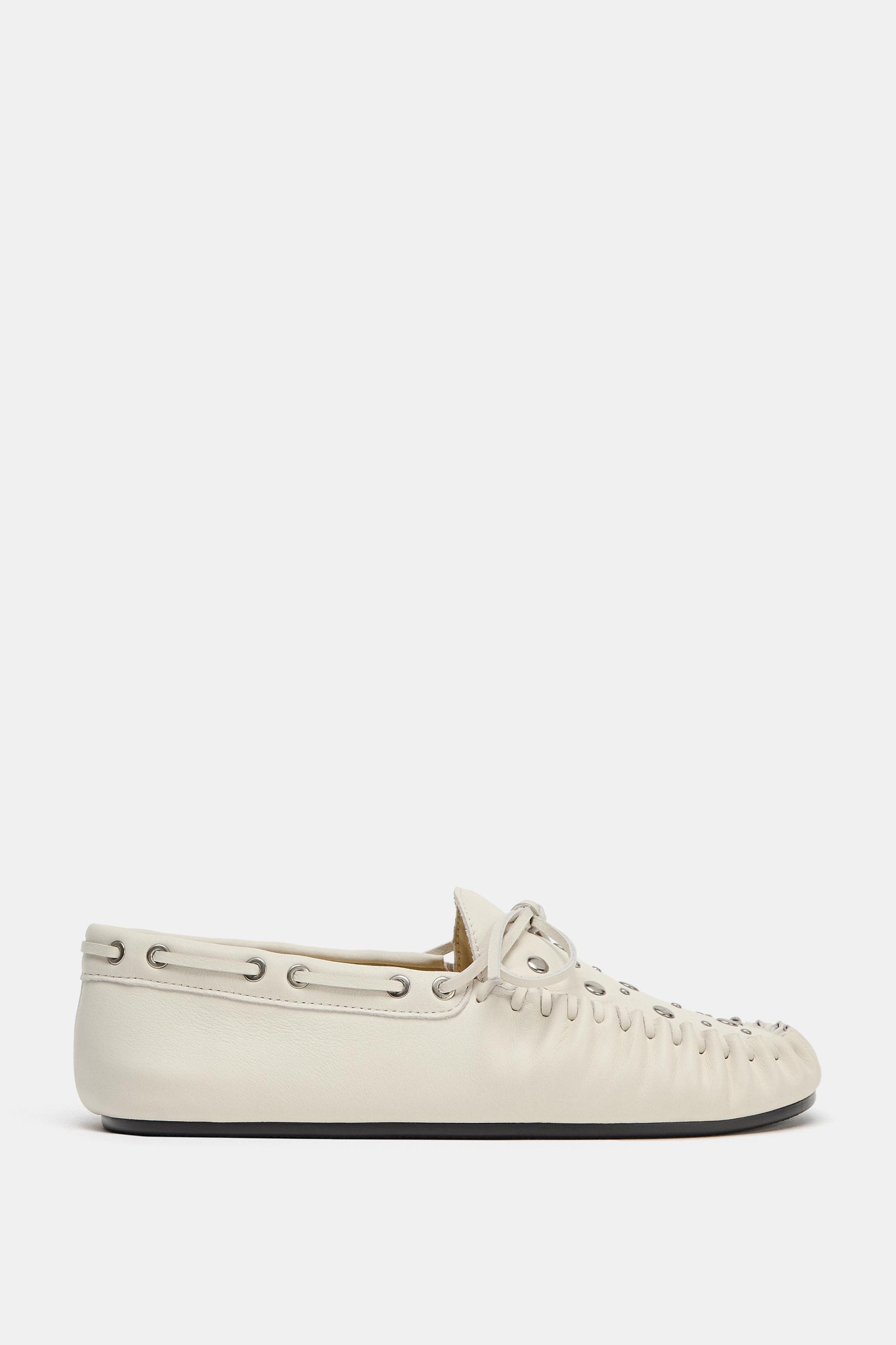 STUDDED LEATHER LOAFERS